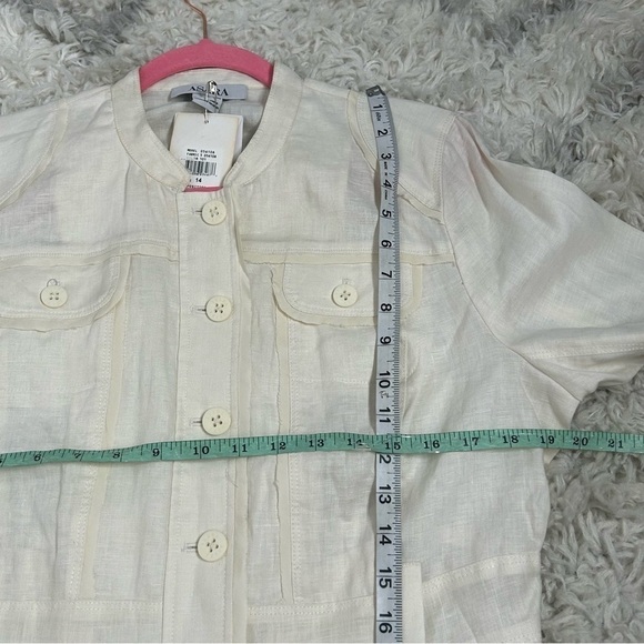 ASARA Ivory Linen Button Down Jacket - Picture 12 of 13